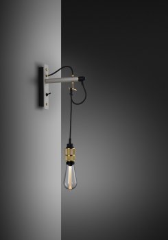 HOOKED wall nude stone &  brass with buster bulb crystal ON