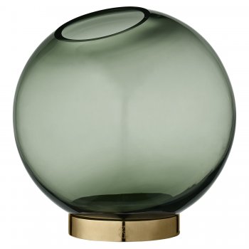 500420564011_GLOBE round glass vase w. stand_forest