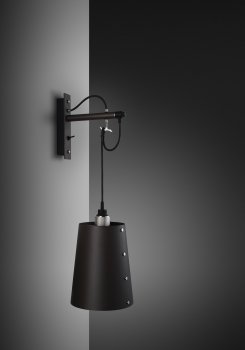 HOOKED wall large graphite shade and steel details